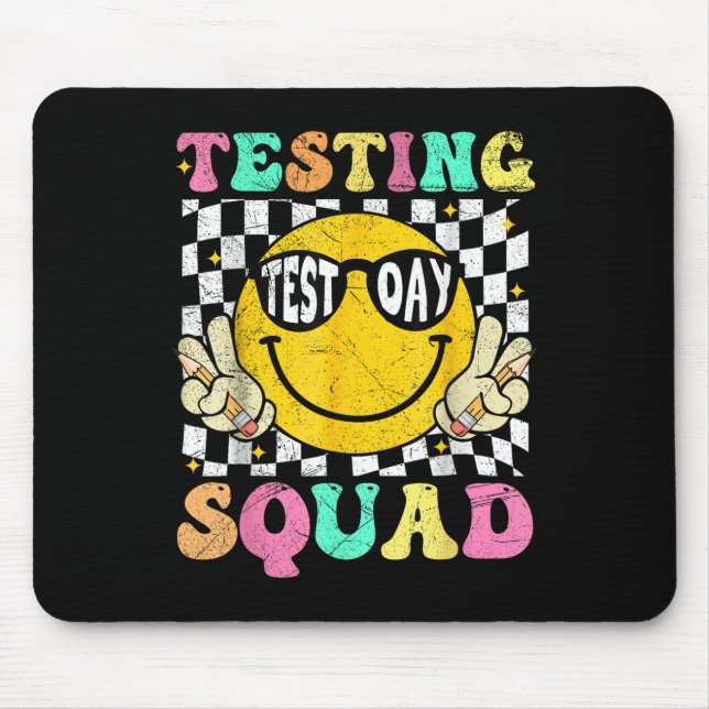 Mousepad Engraçado Dia de Teste de Motivação Estudante de P (Frente)