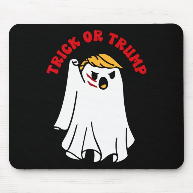 Mousepad Engraçado Donald Trump Ghost Combatendo Truque Ou  (Frente)