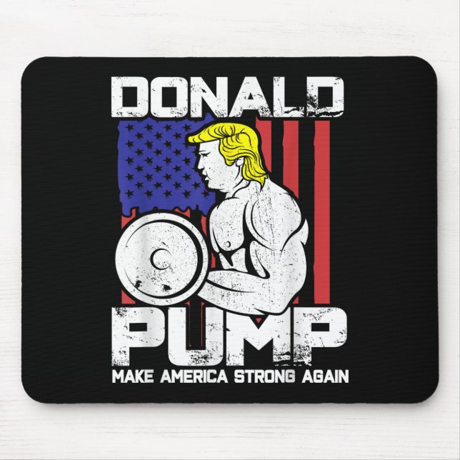 Mousepad Engraçado Donald Trump Pondo Levantando Coluna (Frente)