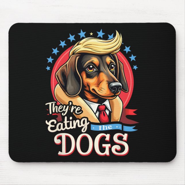 Mousepad Engraçado Eleição 2024 Retro Eles Estão Comendo Os (Frente)
