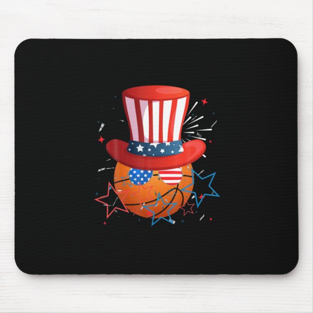 Mousepad Engraçado Em 4 De Julho Para Jogadores De Basquete (Frente)