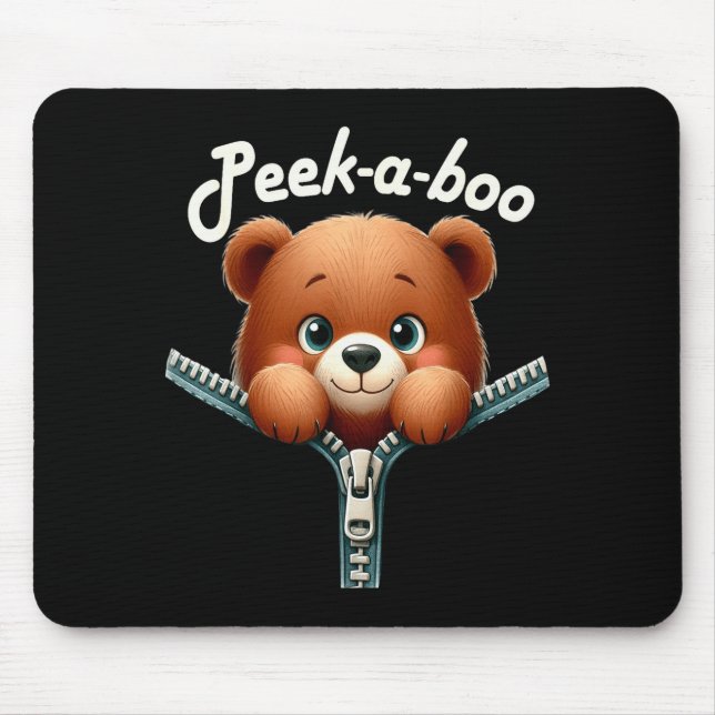 Mousepad Engraçado - Esconde-Esconde - Urso  (Frente)