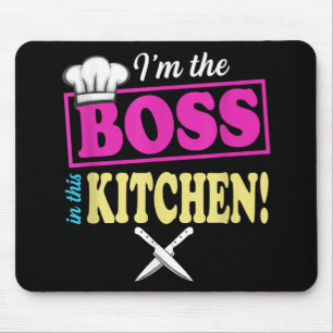 Mousepad Engraçado Eu Sou O Chefe Neste Cozinhar De T-shirt