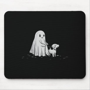 Mousepad Engraçado Fantasma Andando Cachorro Spooky Season