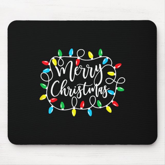Mousepad Engraçado Feliz Natal Luzes Xmas Homens Mulheres (Frente)