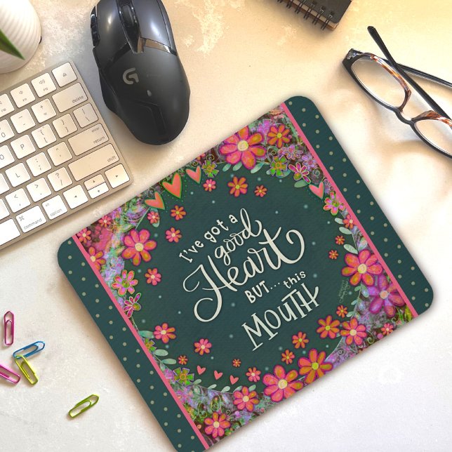 Mousepad Engraçado Floral Cheerful Bonito Grande Citação da (Criador carregado)