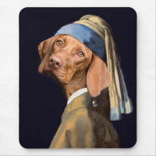 Mousepad Engraçado garota de cachorro com uma paródia de