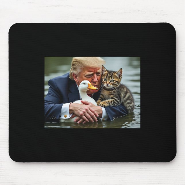 Mousepad Engraçado Gato e Pato Memória de Natal Halloween (Frente)