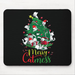 Mousepad Engraçado Gato Feliz de Árvore de Natal Gatos Cati