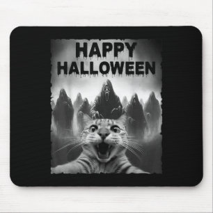 Mousepad Engraçado Gato Selfie Com Fantasmas Dia de Figurin
