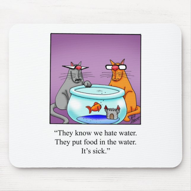 Mousepad Engraçado Gift de Cartoon de Gatos! (Frente)