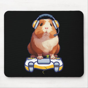 Mousepad Engraçado Guiné Porco E Vídeo Jogador Sobre O Fluf