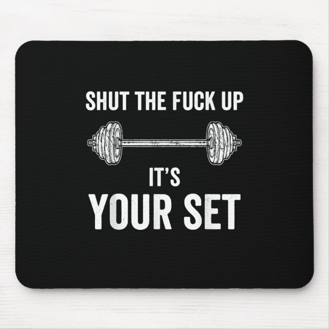 Mousepad Engraçado Gym Funciona Sua Cotação Definida (Frente)