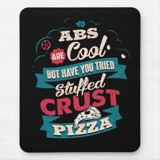 Mousepad Engraçado Humor de Workout, Abs vs Pizza, Novidade (Frente)