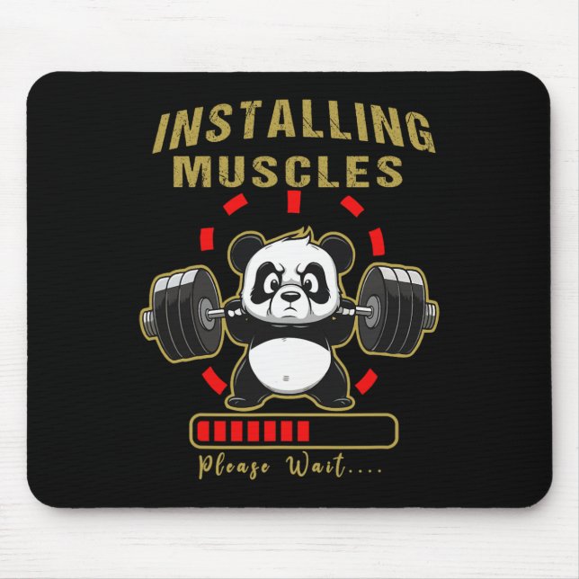 Mousepad Engraçado Instalar Barbe De Panda Muscular (Frente)