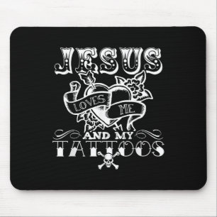 Mousepad Engraçado Jesus Me Ama E Minhas Tatuagens 