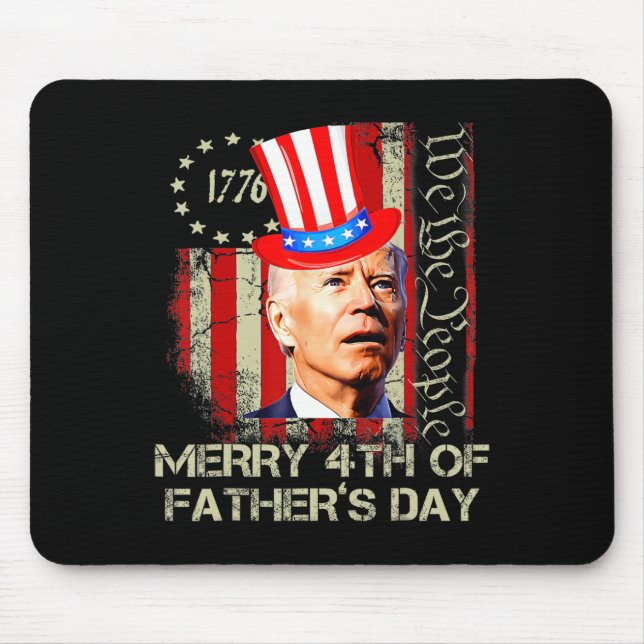 Mousepad Engraçado Joe Biden 4 de julho Feliz 4 de julho (Frente)