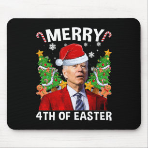 Mousepad Engraçado Joe Biden Natal Santa Hat Feliz 4th Of E