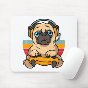 Mousepad Engraçado Jogando Cachorro Pet Lover Gamer