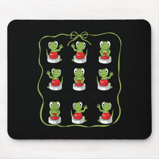 Mousepad Engraçado Lizard Lizard Animal Button Meme (Frente)