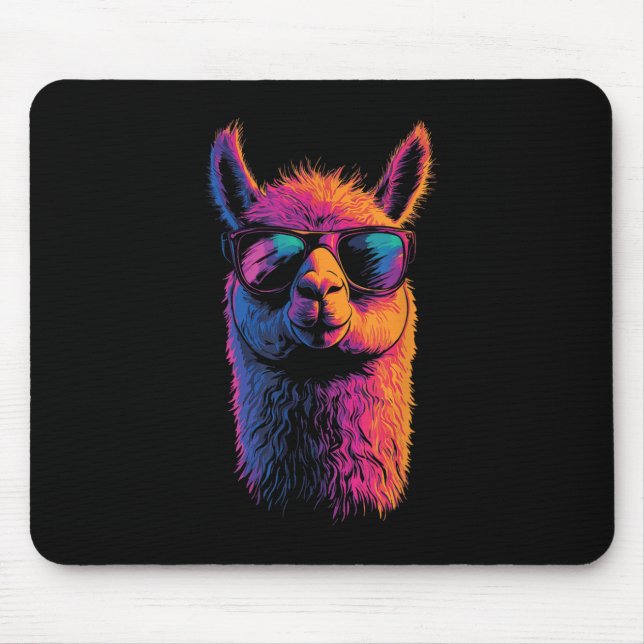 Mousepad Engraçado Llama Com Pulmões Coloridos Sem Drama An (Frente)