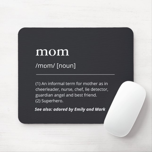 Mousepad Engraçado Mãe Mamãe Definição personalizada minima (Com mouse)