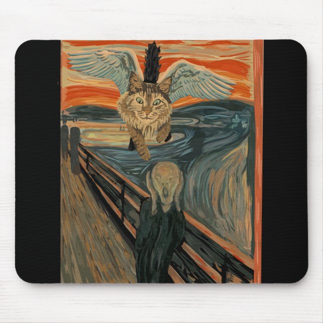 Mousepad Engraçado Maine Coon Cat O Gritar (Frente)