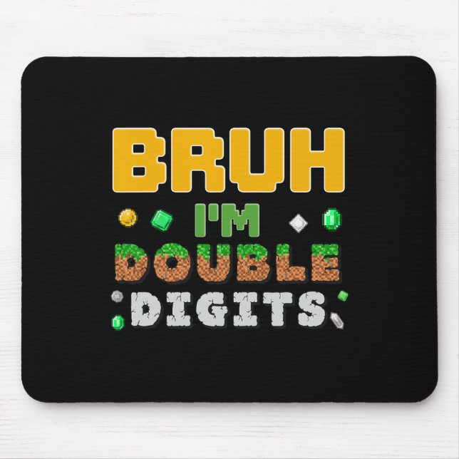 Mousepad Engraçado mano eu sou jogador de dois dígitos Pixe (Frente)