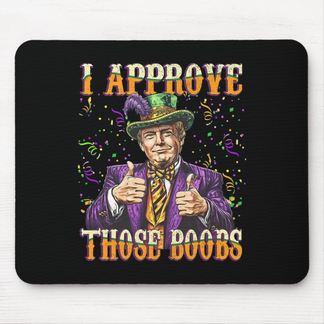 Mousepad Engraçado Mardi Gras Usa Eu Aprovo Esses Peitos (Frente)