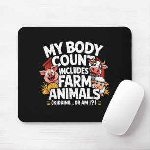 Mousepad Engraçado Minha Contagem Corporal Inclui Animais d