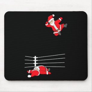 Mousepad Engraçado Natal Papai Noel Luta Natal