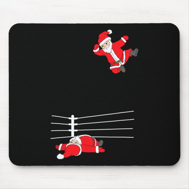Mousepad Engraçado Natal Papai Noel Luta Natal (Frente)