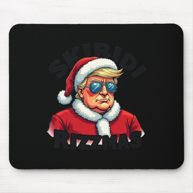 Mousepad Engraçado Natal Papai Noel Trump Skibidi Ri (Frente)