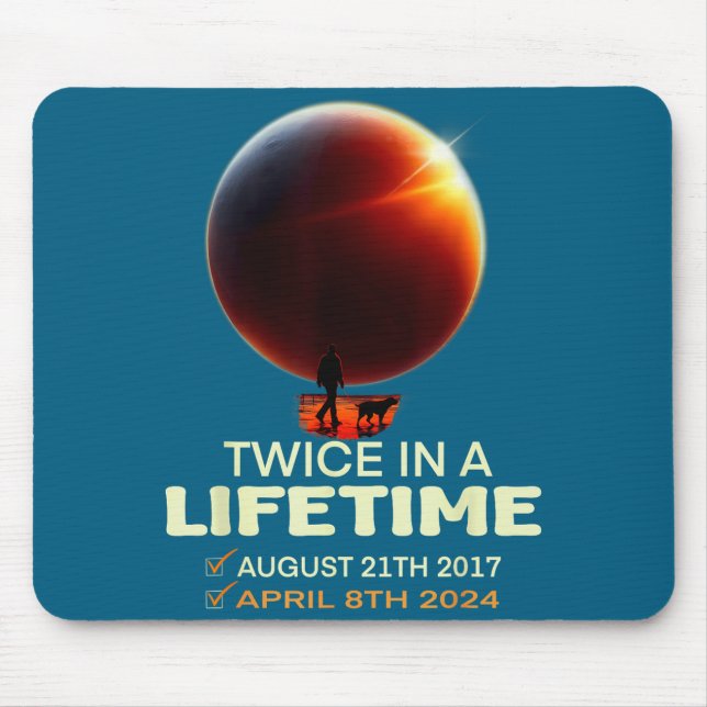 Mousepad Engraçado no Eclipse Solar Duas Vezes na Vida Sola (Frente)