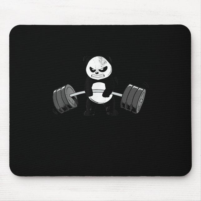 Mousepad Engraçado Panda Workout Kitten Gym Deadlifpower (Frente)