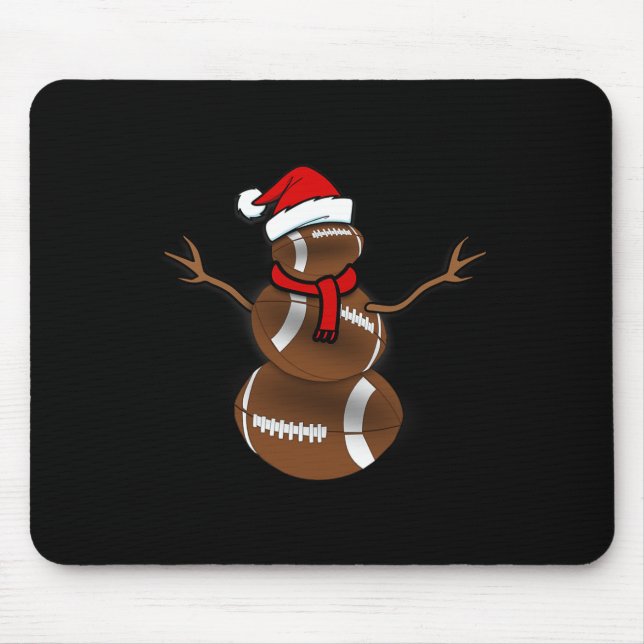 Mousepad Engraçado Papais noeis de bola de futebol de Natal (Frente)