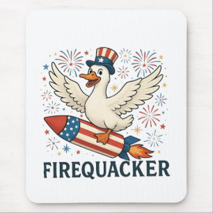 Mousepad Engraçado Pato de Borracha EUA Patriótico Firequac