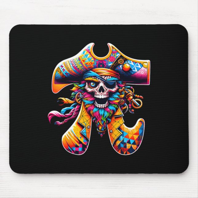 Mousepad Engraçado Pi Day Pirate Símbolo Math Colorir Matem (Frente)