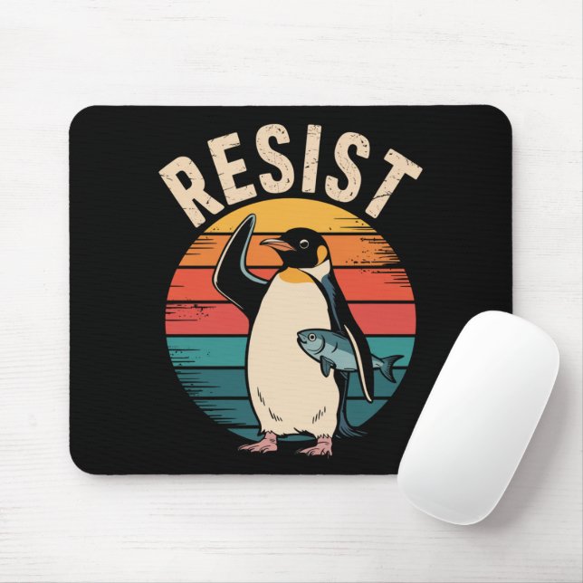 Mousepad Engraçado Pinguim Resiste Protesto Contra Tarifas (Com mouse)