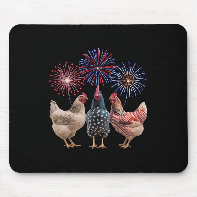 Mousepad Engraçado Quarto De Julho Para Mulheres Que Chicke (Frente)