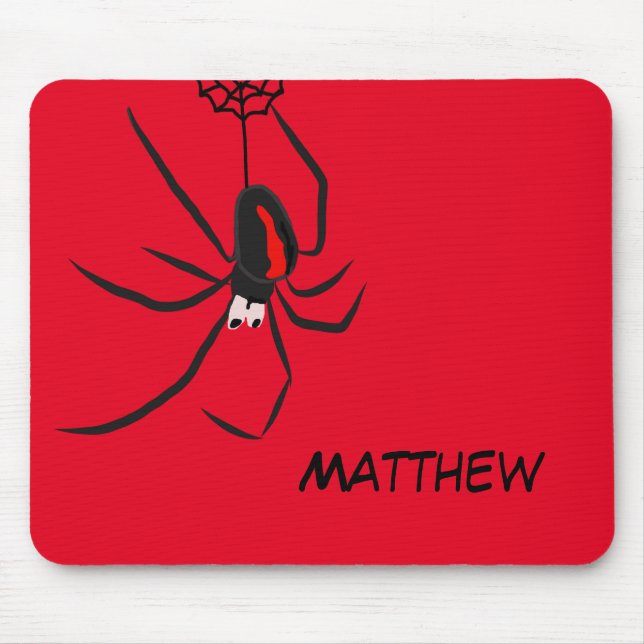Mousepad Engraçado Red Back Spider Nome pessoal (Frente)