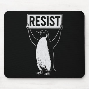 Mousepad Engraçado Resistir ao Ativismo Pinguim Design Vint
