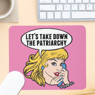 Mousepad Engraçado Retro Feminista Pop Art Anti-Patriarcado