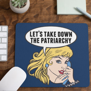 Mousepad Engraçado Retro Feminista Pop de Arte Anti-Patriar