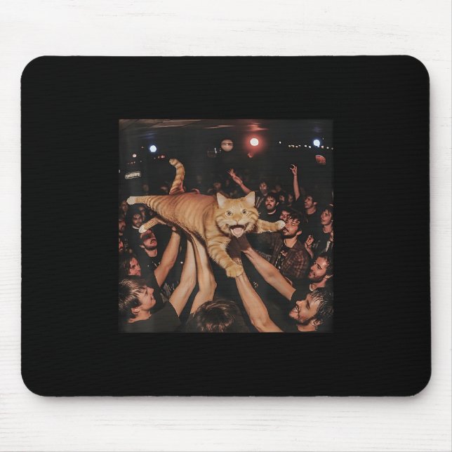 Mousepad Engraçado Rock Show Cat Memte Tabuleiro Bonito De  (Frente)