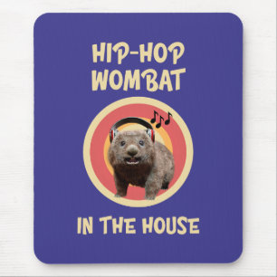 Mousepad Engraçado salto de Hip Wombat na Casa