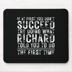 Mousepad Engraçado Se No Início Você Não Tem Sucesso No Ani