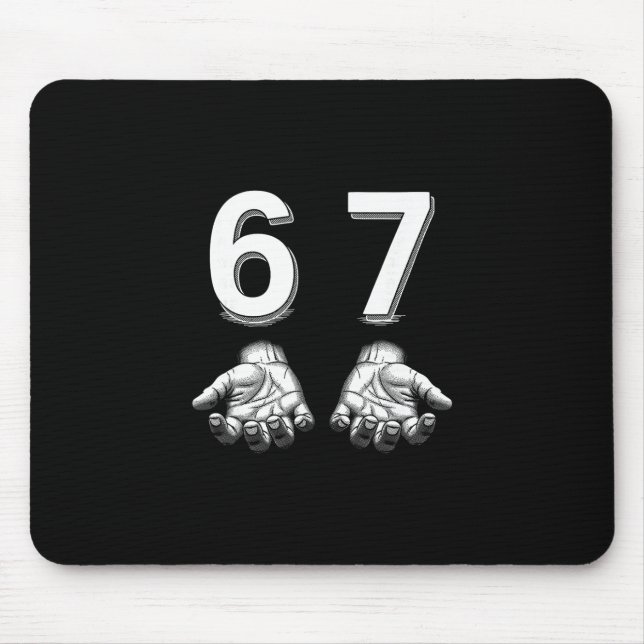 Mousepad Engraçado Seis Sete 67 Meme Geração Alpha Gíria Mã (Frente)