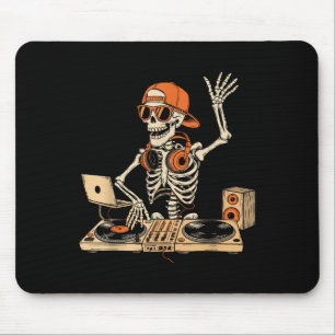 Mousepad Engraçado Skeleton Dj Halloween A Música Costume S