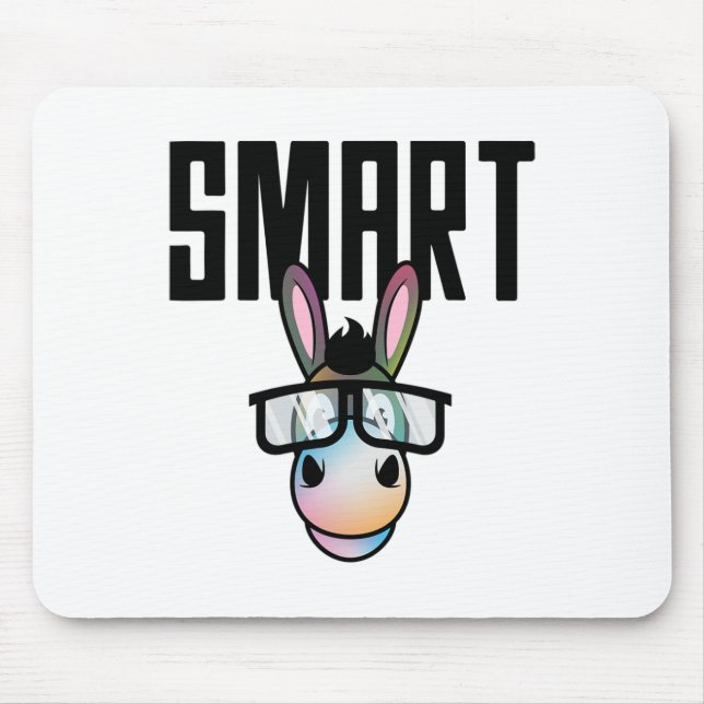 Mousepad Engraçado Smart Donkey Horseback, Dando Presente P (Frente)